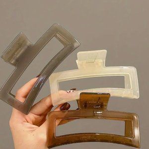 Pack of 3 Square Claw Clips: New, perfect for long and thick hair, very strong